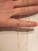 强保色极细0.6毫米简约裸链钛钢镀金超细锁骨链项链颈链女18 k金