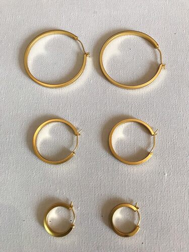 不掉色耳圈Hoop真金时尚