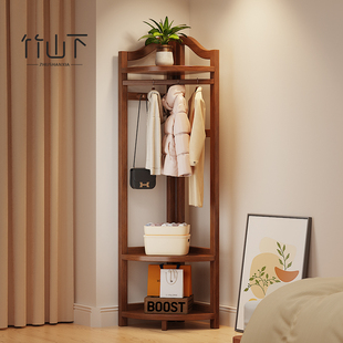 挂衣架实木落地衣帽架卧室床边晚上放衣神器转角置物家用不占空间
