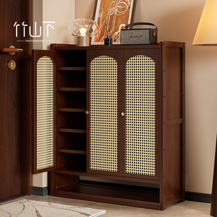 实木鞋柜家用门口多层入户玄关柜门外走廊用楼道爆款防尘简易鞋架