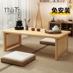 小茶几茶台 桌子折叠小方桌家用小户型出租屋炕桌榻榻米学习桌中式