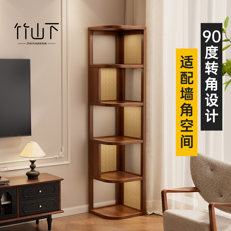 【实木转角架储物架书架】