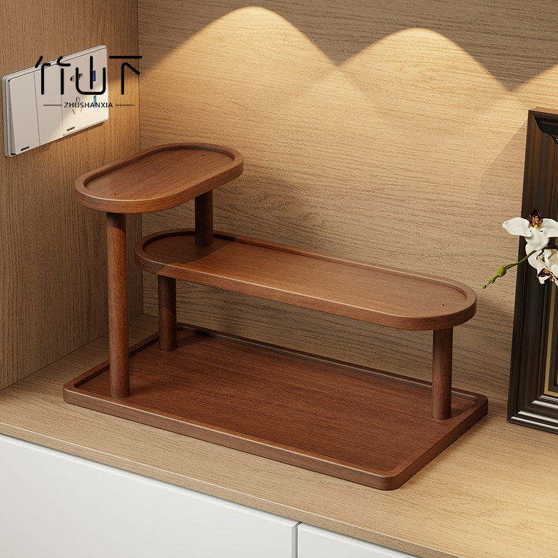 置物架收纳架实木分层桌面小型入户玄关摆件香水钥匙收纳架复古风,收纳整理,整理架/置物架/收纳架,淘宝优惠券,粉丝福利购,淘宝优惠卷