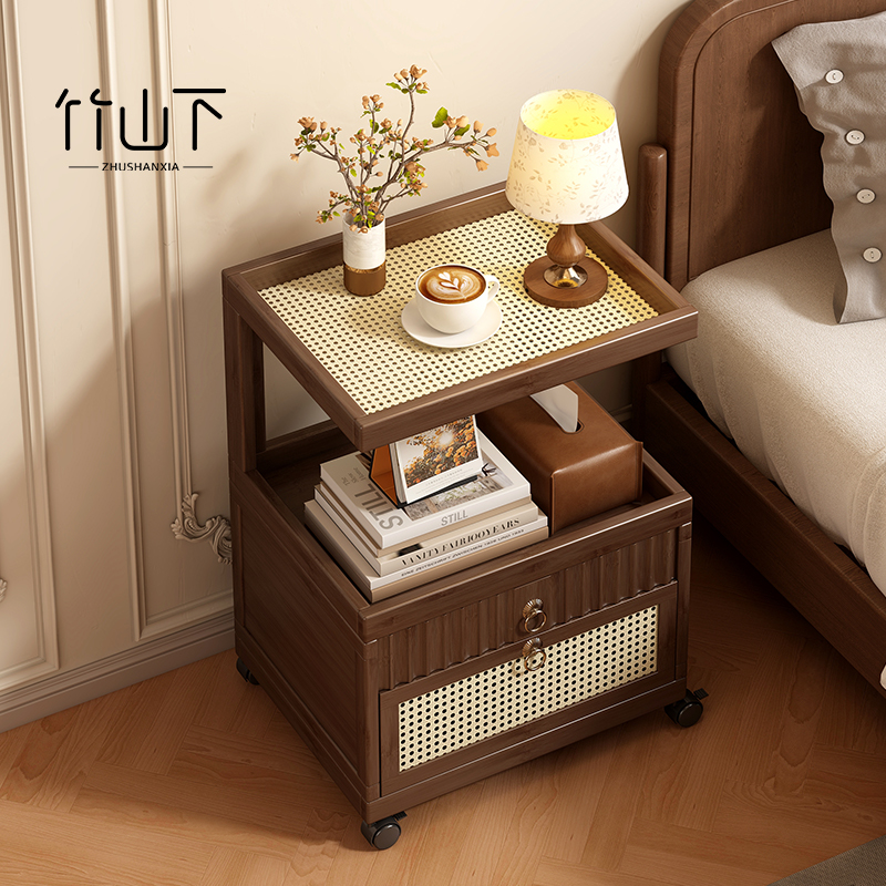 床头柜可移动家用卧室替代品小型床边中古收纳置物架2025爆款边几