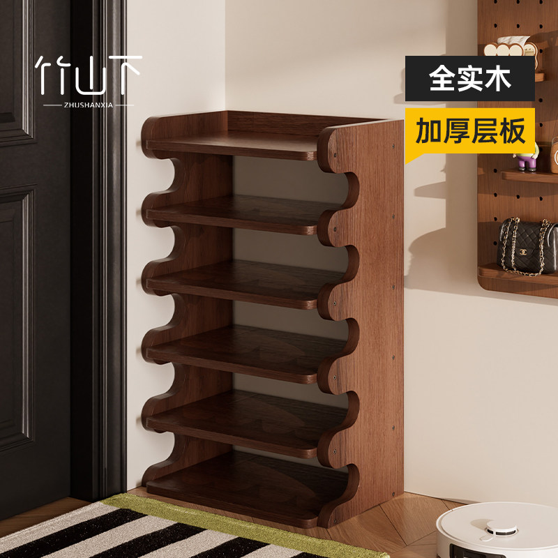 实木鞋架入户门小窄家用门口多层新款室内好看简易鞋柜鞋子收纳柜