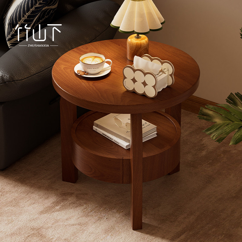 实木沙发边几侧边柜小圆桌客厅置物架角几卧室床边阳台小型收纳桌,住宅家具,角几/边几,淘宝优惠券,粉丝福利购,淘宝优惠卷