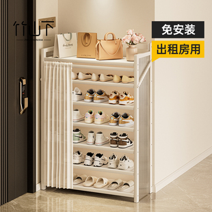 鞋 架子入户门出租房用防尘多层收纳置物架 柜家用门口免安装 折叠鞋