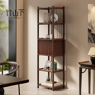 实木博古架中式小型多宝阁茶柜新款茶具收纳柜茶室博古杯架置物架