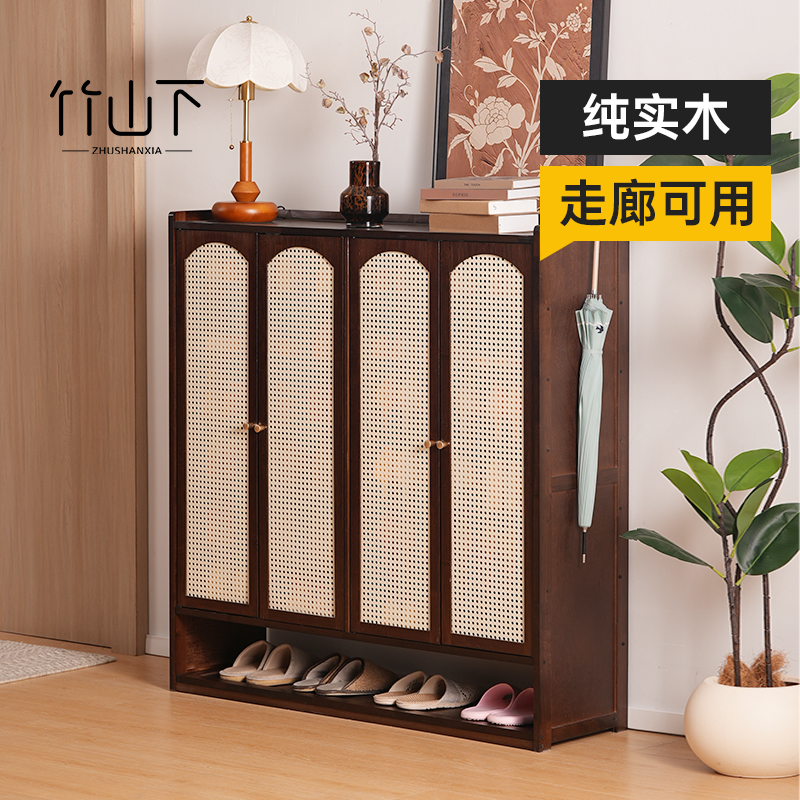 实木鞋架多层家用门口楼道鞋柜入户鞋架柜简易儿童防尘新款置物架