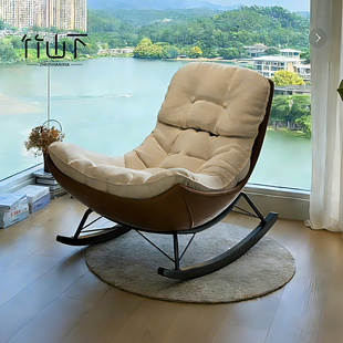 摇摇椅躺椅阳台懒人椅家用成人可睡觉晒太阳坐睡两用休闲沙发躺椅