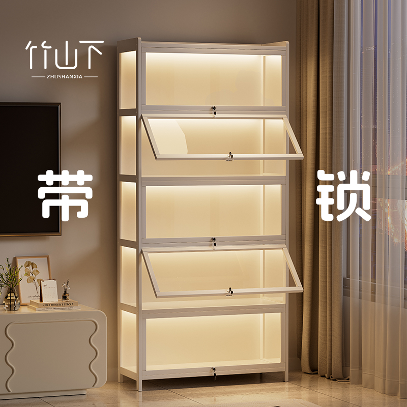 手办展示柜带灯模型收纳置物架