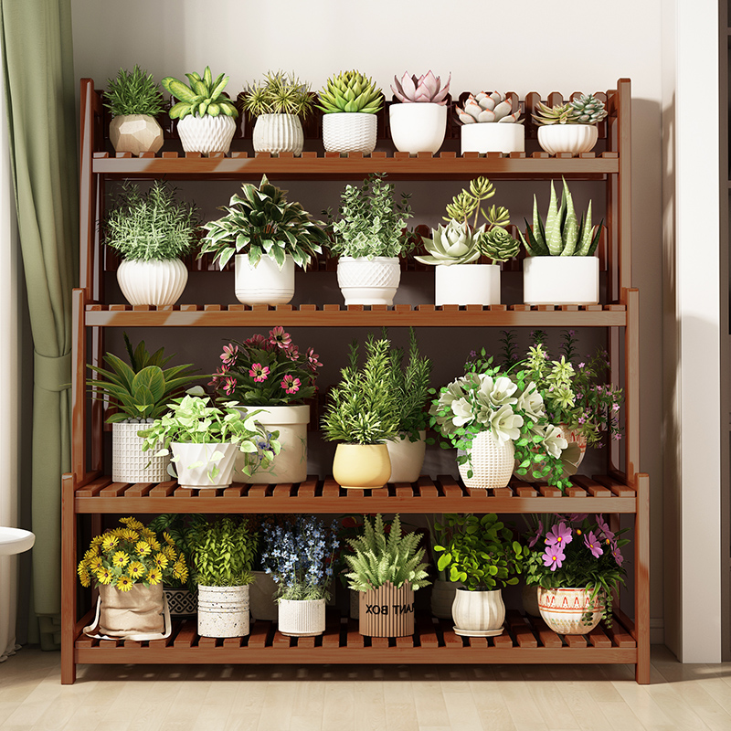 竹山下可移动多层阶梯式花架