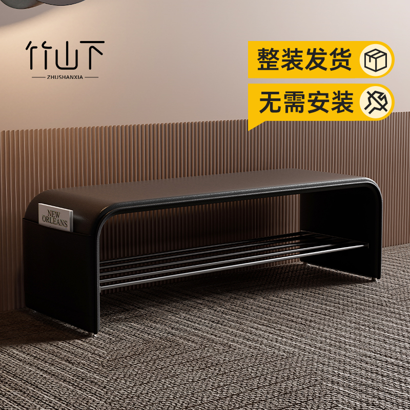 入户门换鞋凳轻奢高级感门口家用鞋柜坐凳一体可坐可收纳玄关鞋凳