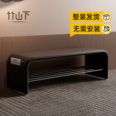 入户门换鞋凳轻奢高级感门口家用鞋柜坐凳一体可坐可收纳玄关鞋凳