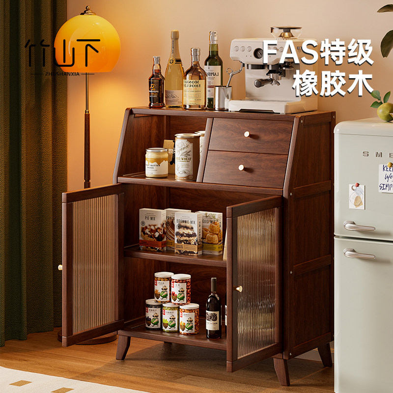 实木餐边柜咖啡柜茶吧柜靠墙一体储物柜置物柜客厅水吧台收纳柜子