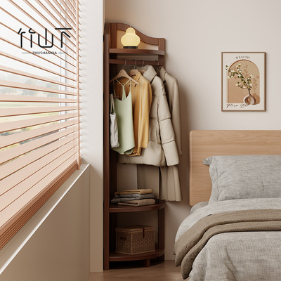 转角纯楠竹中式复购衣帽架