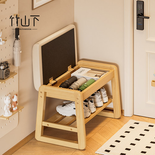 换鞋凳实木加粗储物升级