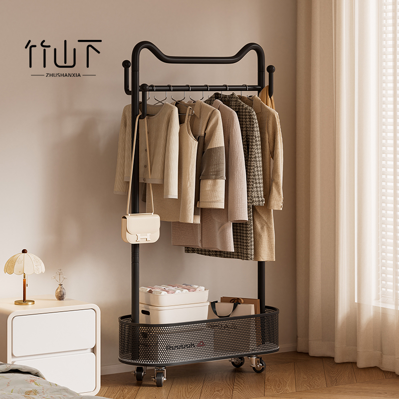 创意猫耳可移动衣帽架落地收纳架