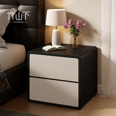 实木床头柜简约现代小型轻奢高级感卧室家用床边收纳柜子2025新款