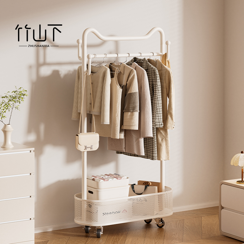 创意猫耳可移动衣帽架落地收纳架