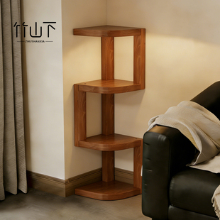 实木角柜墙角角落三角转角置物架20cm超窄边角柜收纳柜子一体靠墙