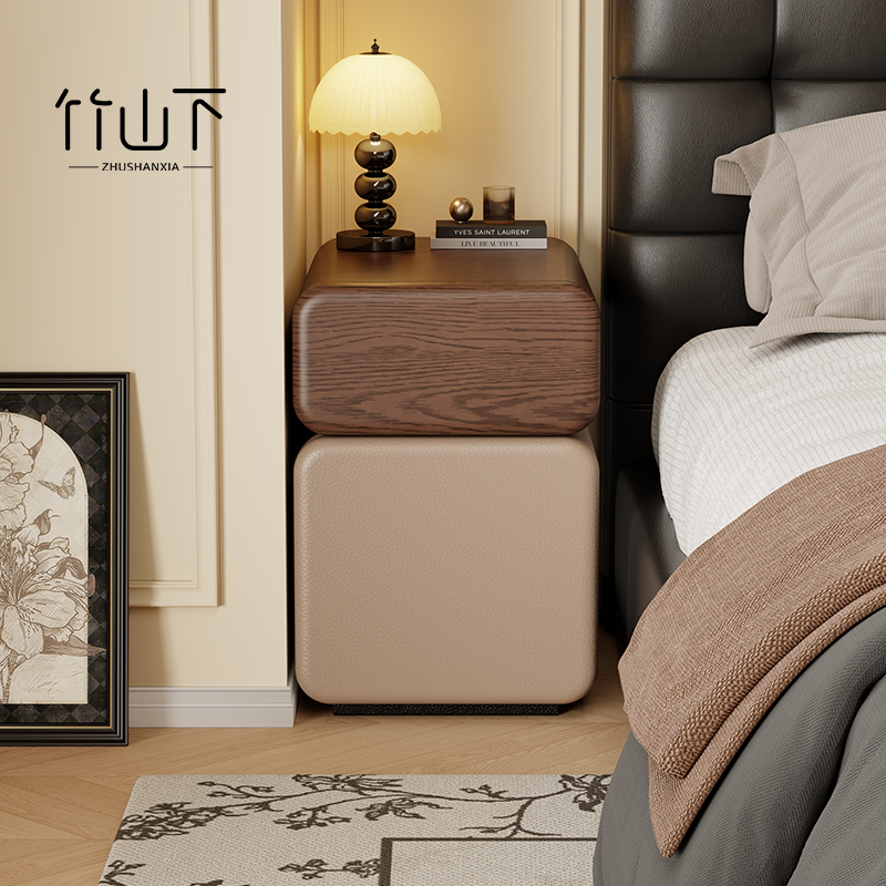 【进口实木】小型床头柜