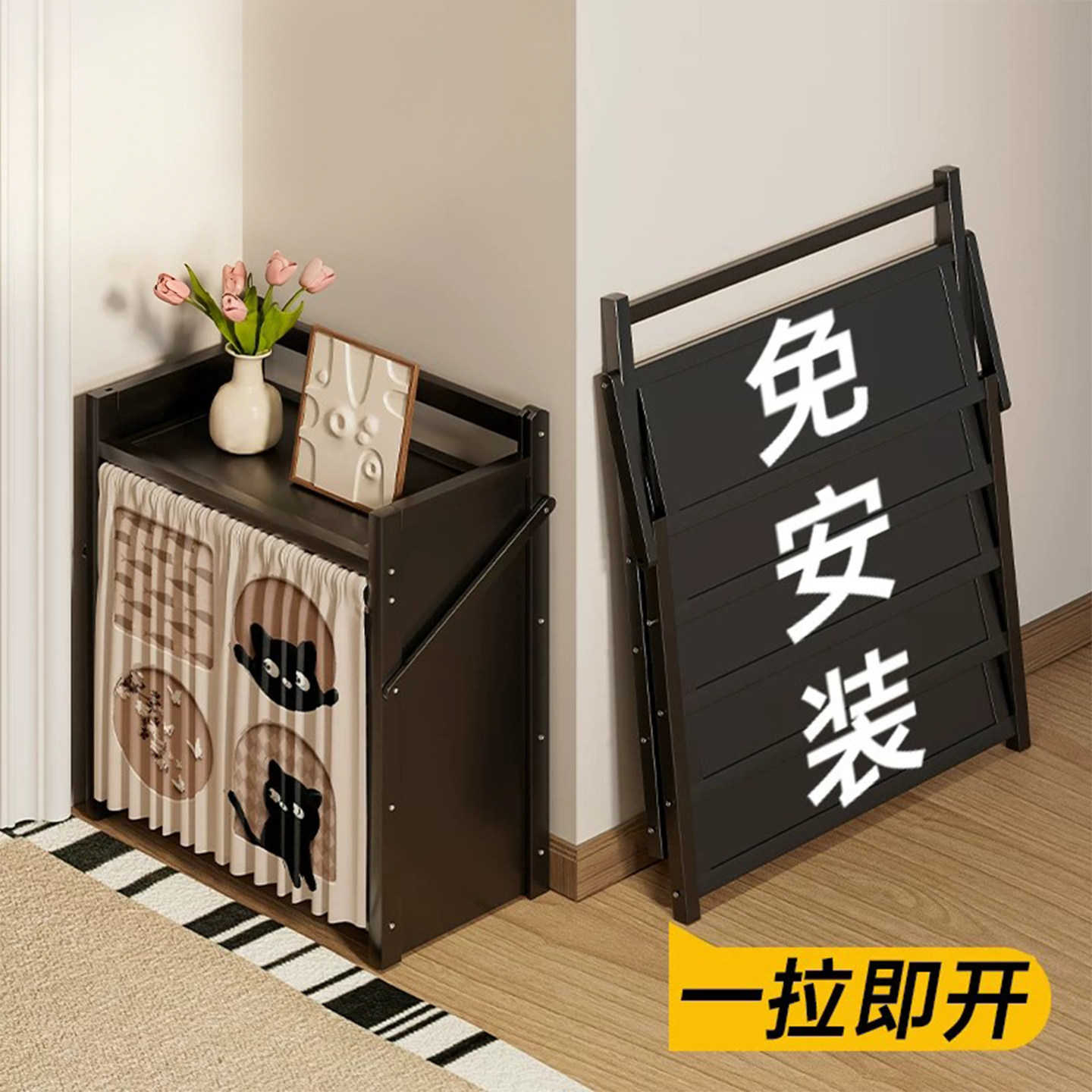 折叠鞋架宿舍小型多层家用小窄门口出租房用免安装入户门简易鞋柜图片