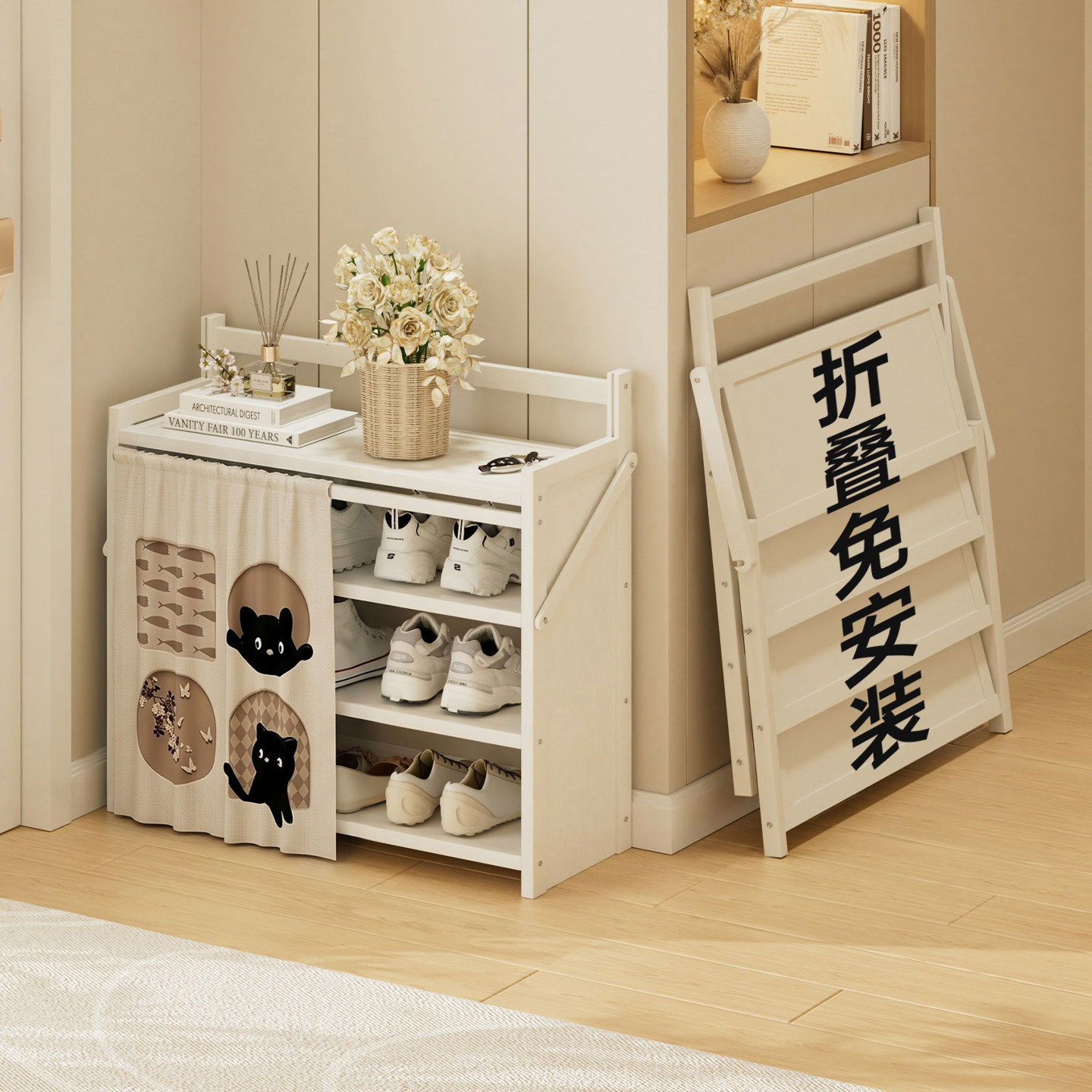 【全网热销】免安装一拉即用鞋架图片