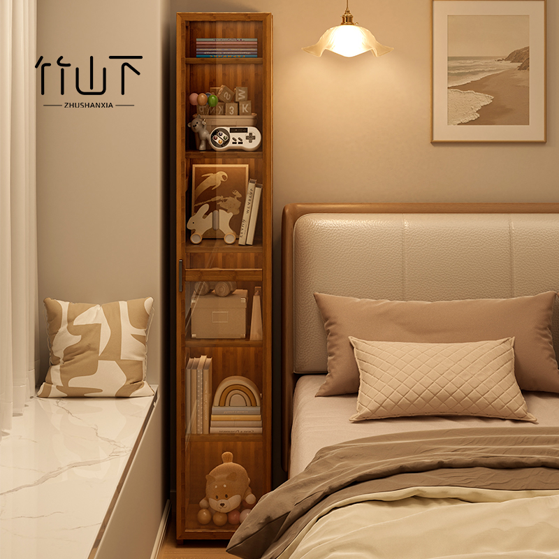 防尘书柜中古风展示柜书架落地