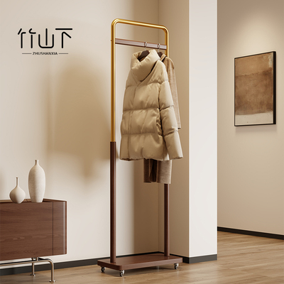 中古风落地式挂衣架移动衣帽架