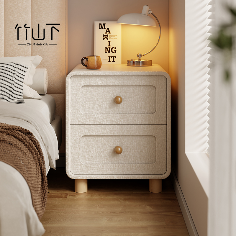 【进口实木】奶油风床头柜