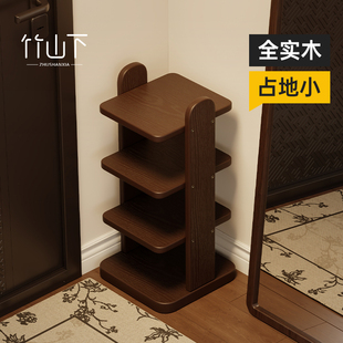 实木鞋架小窄门口鞋柜入户门儿童简易新款不占地方门后角落置物架