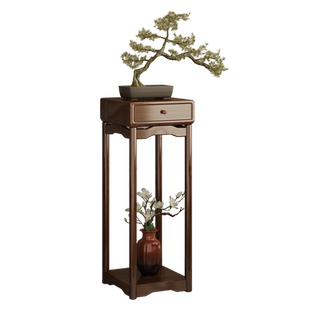 花架子客厅落地式2024新款中式花架实木植物摆放多肉阳台架子