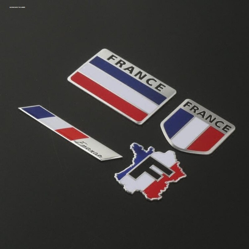 国旗装饰贴 汽车法国金属车贴FRANCE铝标地图贴纸Sline叶子板侧标