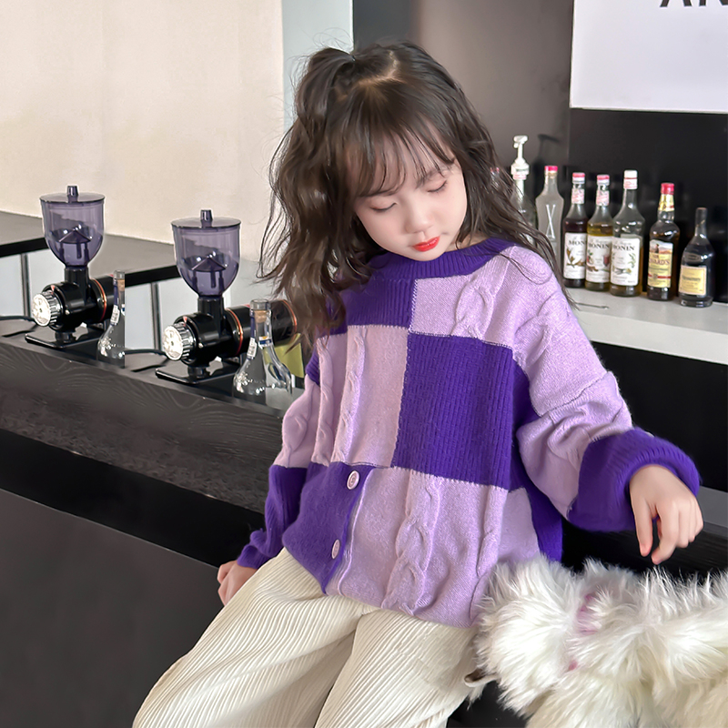 公主风女童毛衣女秋冬儿童秋冬装洋气女孩针织衫打底衫上衣时髦潮