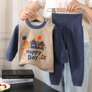 贝蒂小树秋冬款宝宝内衣套装韩系儿童保暖秋衣裤高腰护肚衣服A类