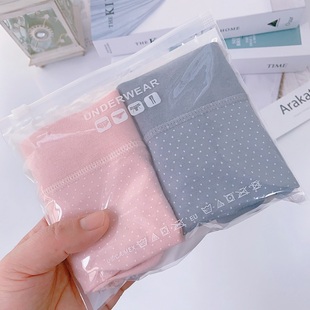 款 不勒肚子舒适推荐 K255 中腰波点纯棉包臀内裤 出口好品质女士内裤