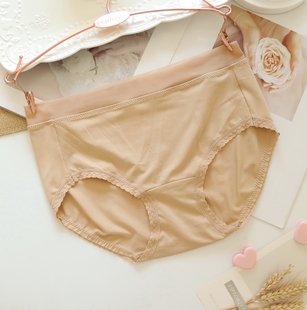 有大码 简约基本版 内裤 中腰弹力牛奶丝女式 N593 舒适女士内裤