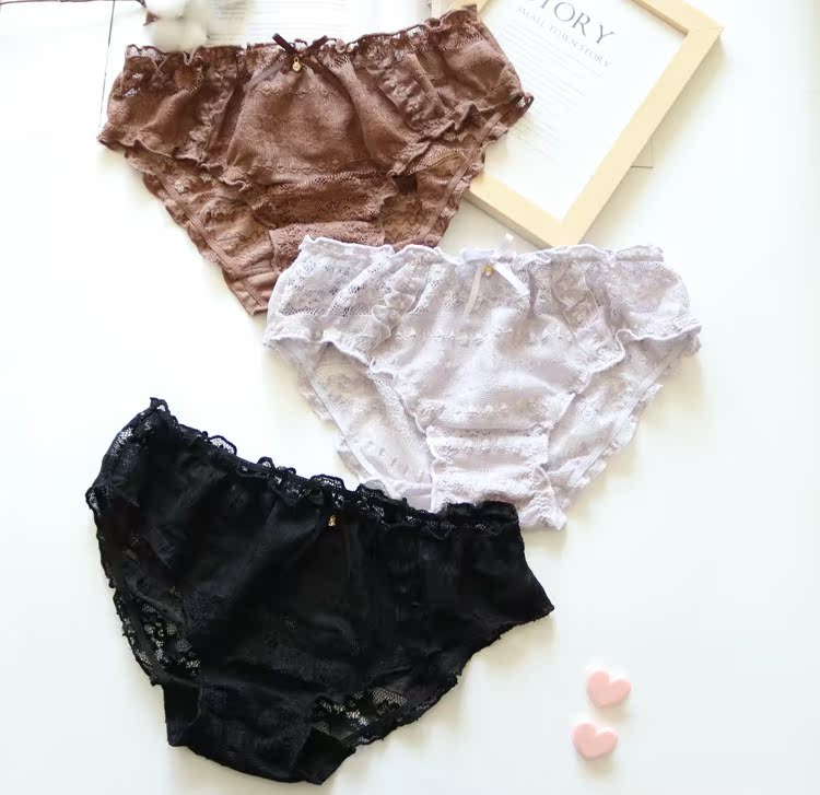 女士中腰可爱风薄款性感大码内裤