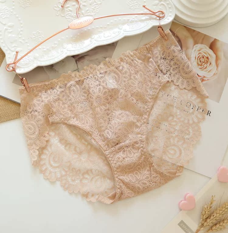 女士内裤高腰全蕾丝性感无痕短裤