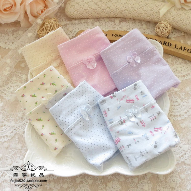 女士女生小清新印花图案纯棉内裤