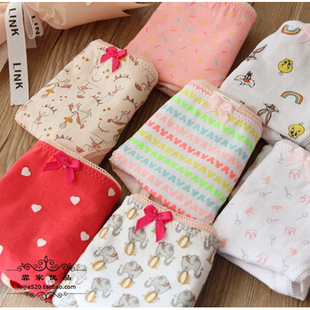 出口西班牙订单跟单女士低腰纯棉女生学生甜美少女可爱三角内裤