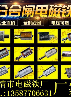 DC220V分合闸电磁铁推拉式长行程VS1交直流12V24V48V110V220V线圈