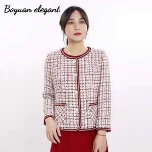 柏媛法式粗花呢小香风外套女圆领2026冬高级感气质名媛尼妮子上衣