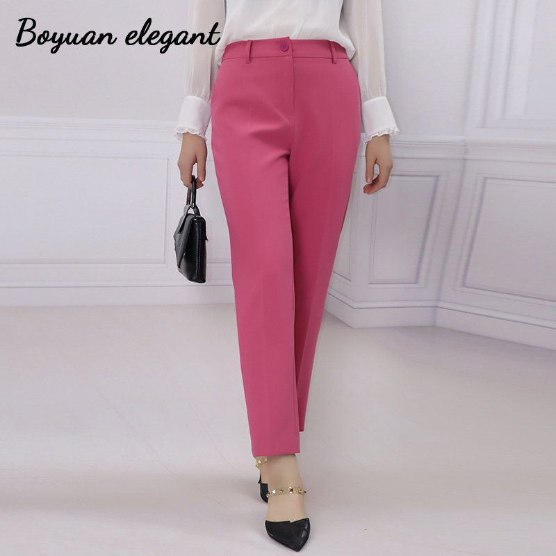 柏媛九分西装直筒裤女显瘦烟管工作通勤宽松职业裤子高腰职业西裤