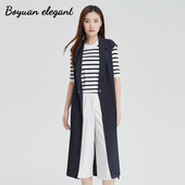 宽松高级感气质中长款 柏媛时尚 马甲 单扣西装 领背心女新款 修身 无袖