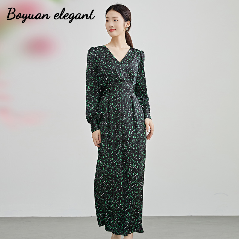 法式气质高级感碎花连衣裙女