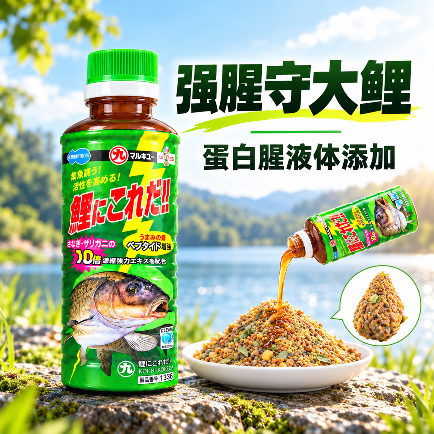 丸九日本原装进鲤鱼液饵料野钓专用黑坑添加剂小药鲫鱼液体诱鱼