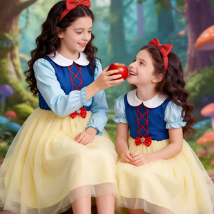 女童连衣裙儿童裙子2026春夏新款白雪公主裙中大童网纱裙长裙童装