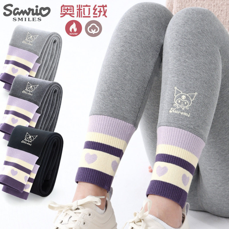 女童打底裤新款儿童裤子加绒加厚保暖秋冬装中大童一体绒外穿冬季